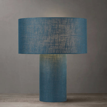 Moonlight Table Lamp -  Pool Blue Linen Shade, Dimmer Switch