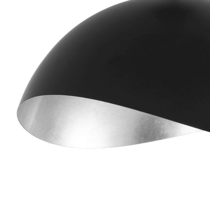 Boomerang Table Lamp in Black Oak/Satin Nickel, Matte Black/Silver-Leaf Shade