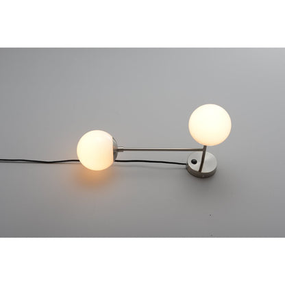Duo Modern Contemporary Wall Sconce - Satin Nickel, Plug-in
