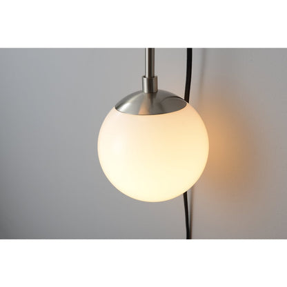 Duo Modern Contemporary Wall Sconce - Satin Nickel, Plug-in