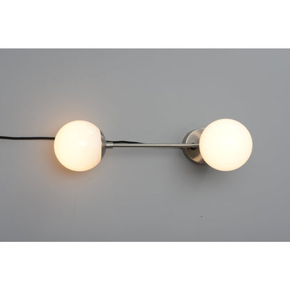 Duo Modern Contemporary Wall Sconce - Satin Nickel, Plug-in