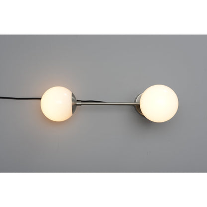 Duo Modern Contemporary Wall Sconce - Satin Nickel, Plug-in