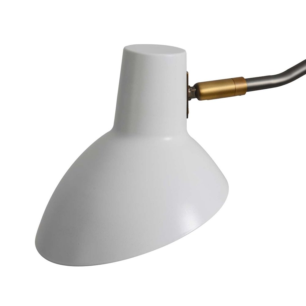 Swing Wall Light - Gunmetal with Matte White Shade, Plug-in, Dimmer Switch