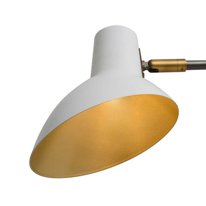 Swing Wall Light - Gunmetal with Matte White Shade, Plug-in, Dimmer Switch