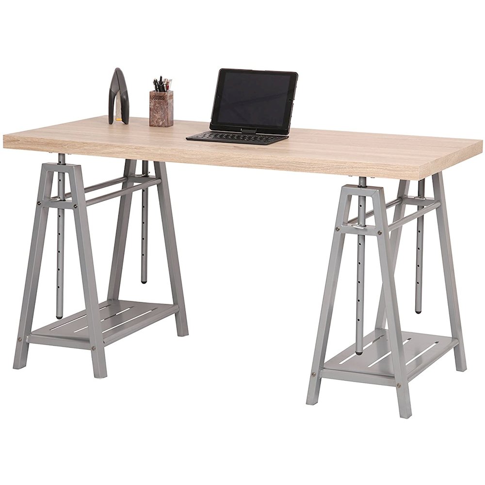Adjustable Height Writing Desk with Sturdy Metal Base