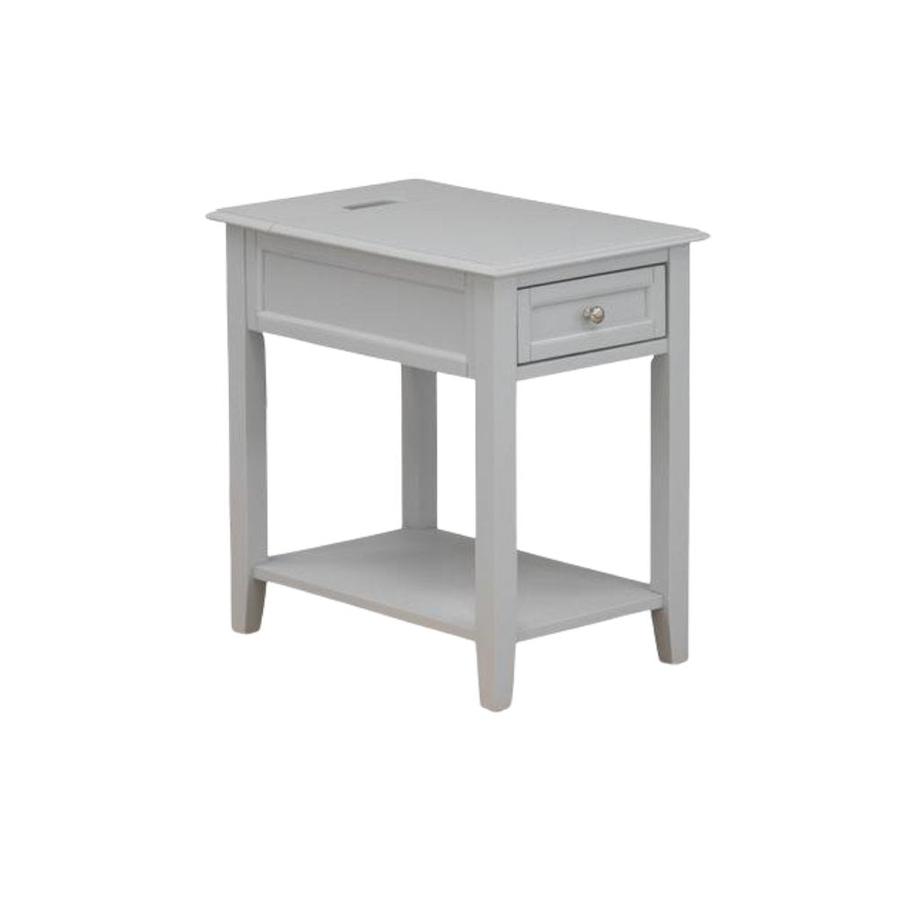 Urban Gray Wood Night Stand with Single Drawer for Bedroom Use