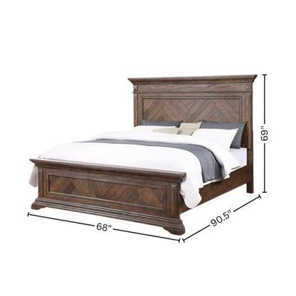 Brushed Walnut Wood Bed Frame Queen – Wooden Queen Bed Frame Design