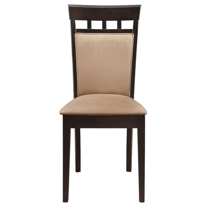 Beige Upholstered Wood Dining Chairs (Set of 2)