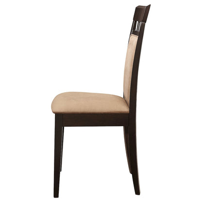 Beige Upholstered Wood Dining Chairs (Set of 2)