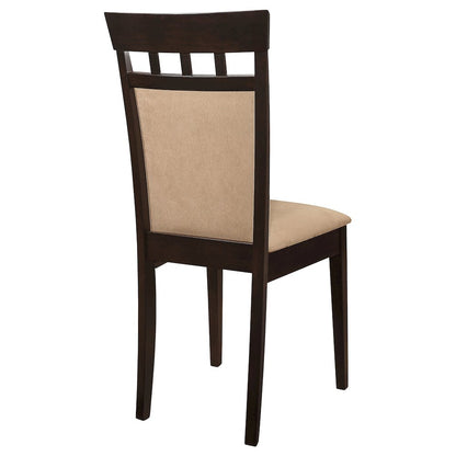 Beige Upholstered Wood Dining Chairs (Set of 2)