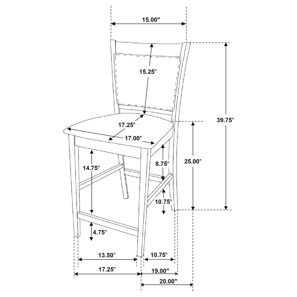 Casual Espresso Counter Height Stools (Set of 2)