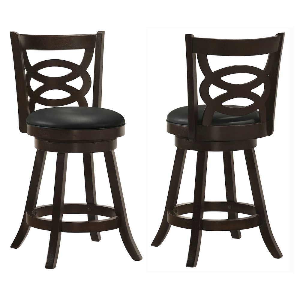 Black Swivel Counter Height Stools (Set of 2)