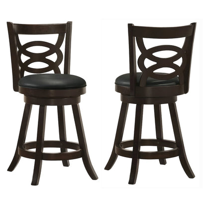Black Swivel Counter Height Stools (Set of 2)