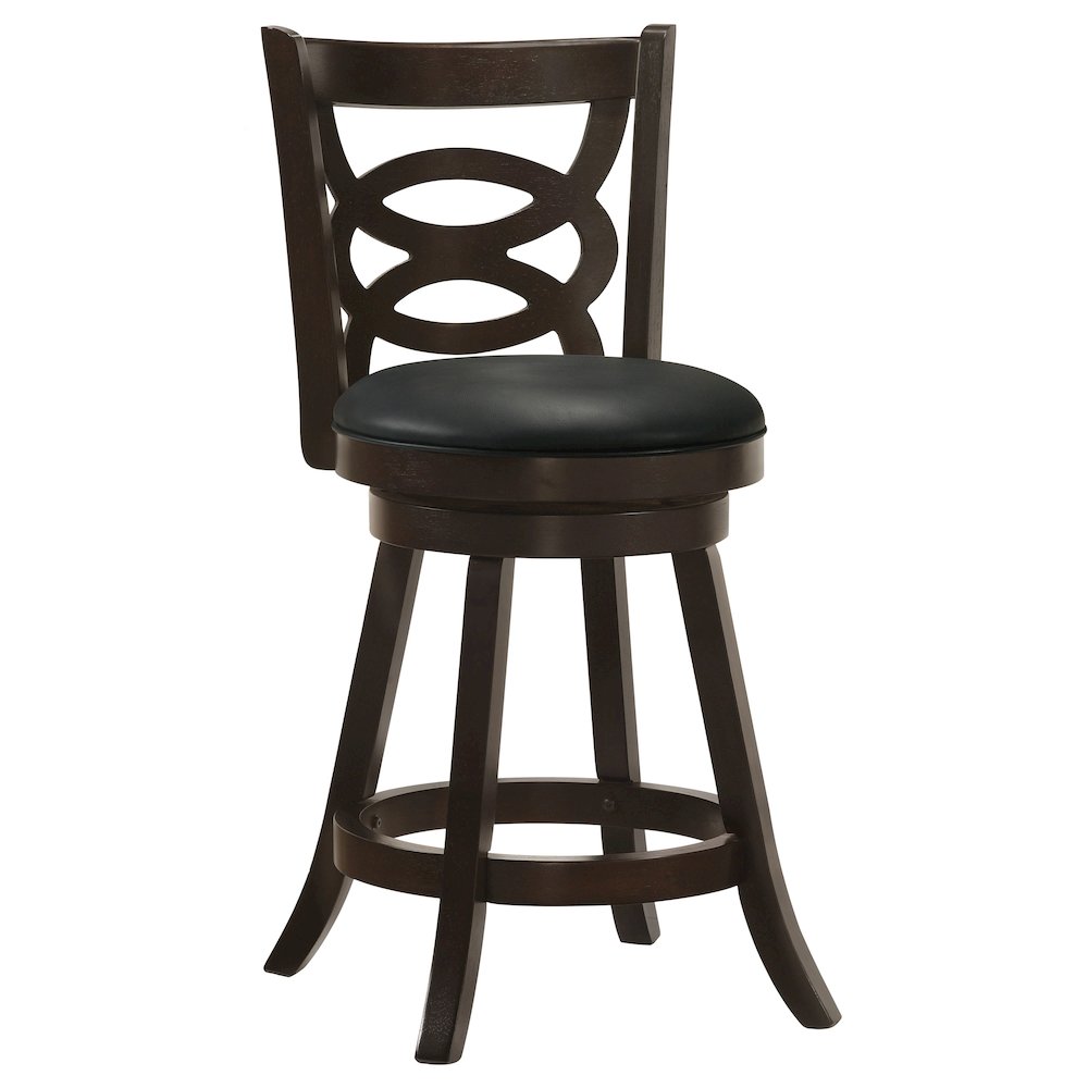 Black Swivel Counter Height Stools (Set of 2)