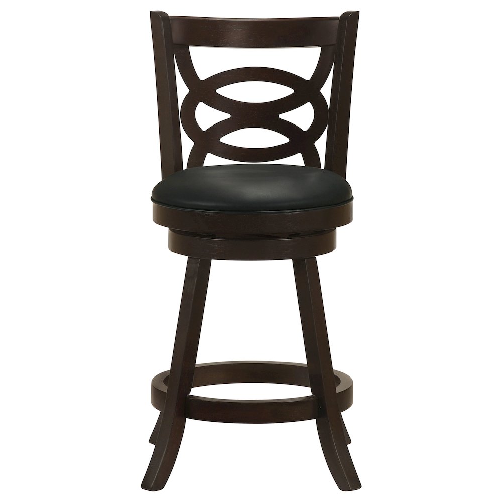 Black Swivel Counter Height Stools (Set of 2)