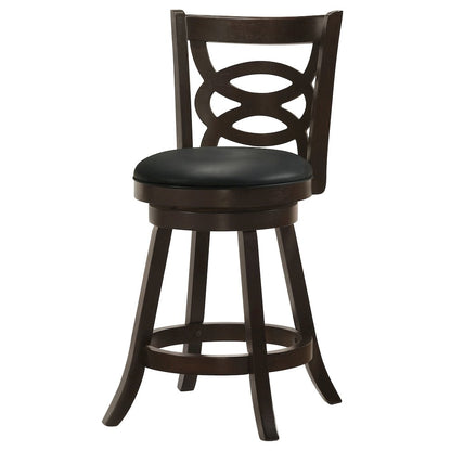 Black Swivel Counter Height Stools (Set of 2)