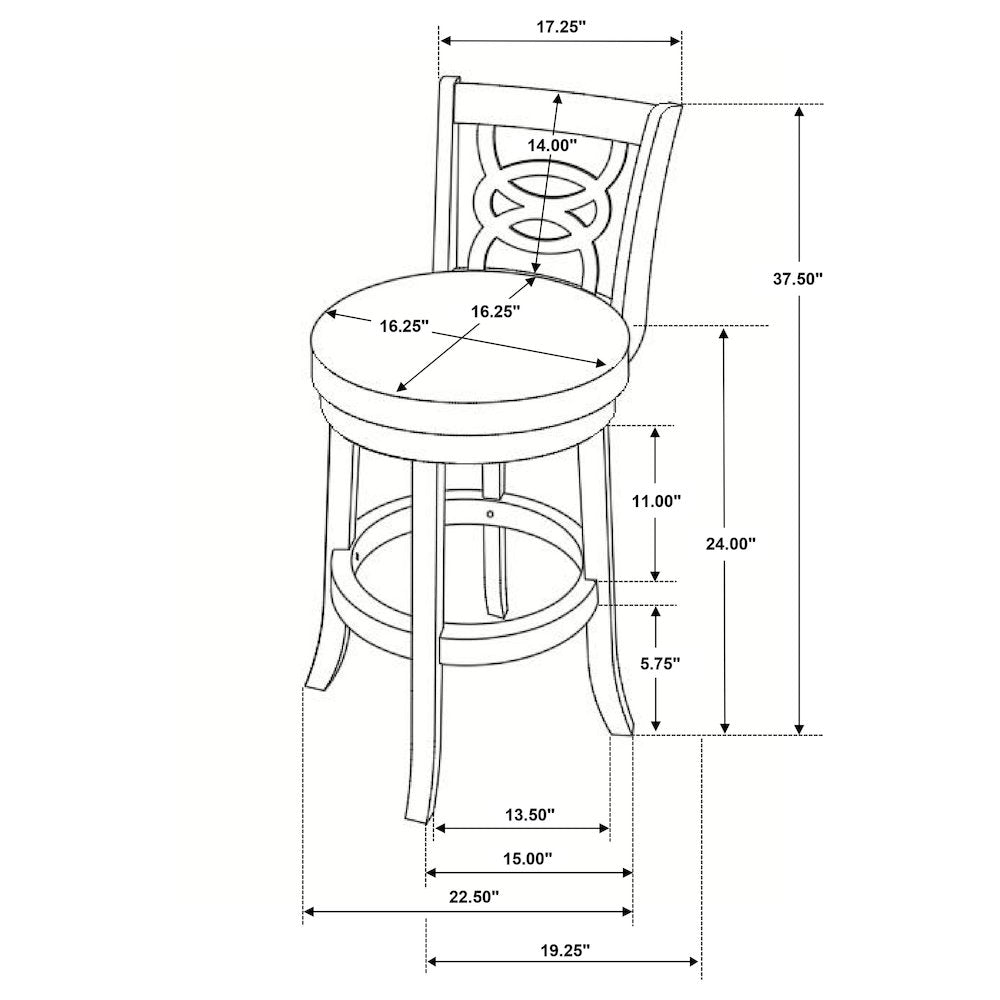 Black Swivel Counter Height Stools (Set of 2)