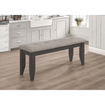 Grey and Dark Grey Tufted Upholstery Bench