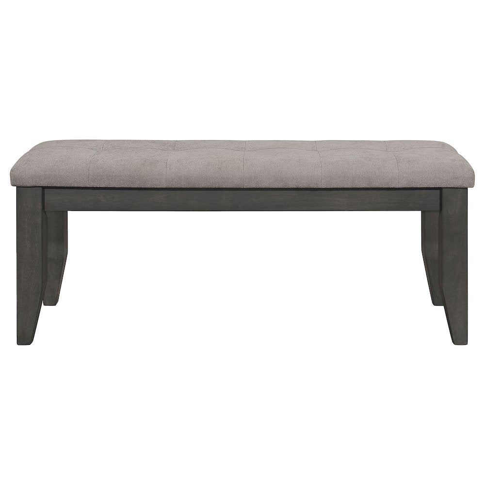 Grey and Dark Grey Tufted Upholstery Bench