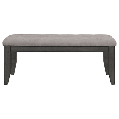 Grey and Dark Grey Tufted Upholstery Bench