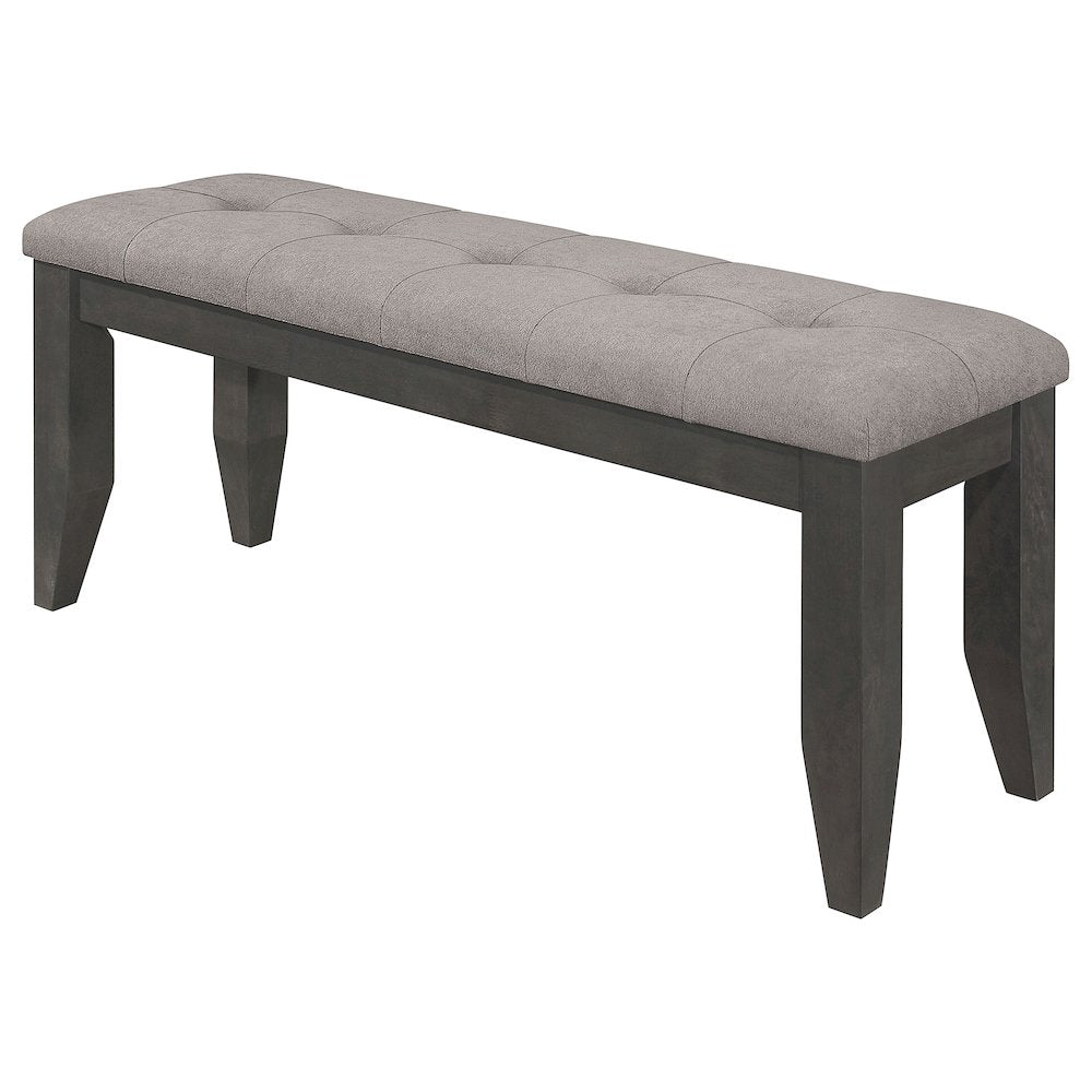 Grey and Dark Grey Tufted Upholstery Bench
