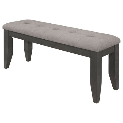 Grey and Dark Grey Tufted Upholstery Bench