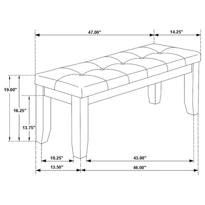 Grey and Dark Grey Tufted Upholstery Bench