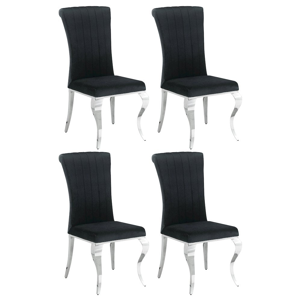 Glam Velvet Chrome Side Chairs (Set of 4)