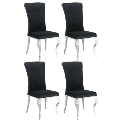 Glam Velvet Chrome Side Chairs (Set of 4)