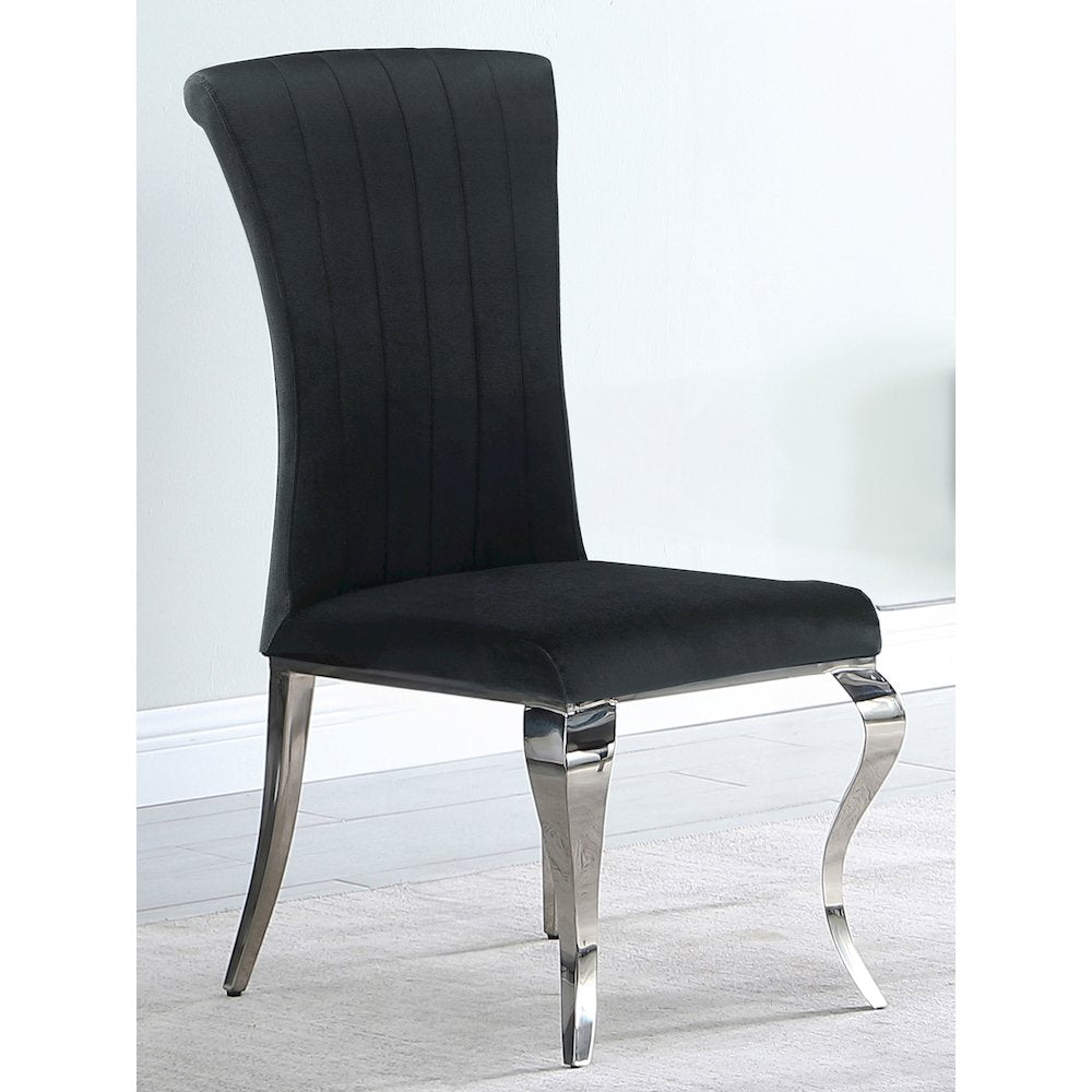 Glam Velvet Chrome Side Chairs (Set of 4)