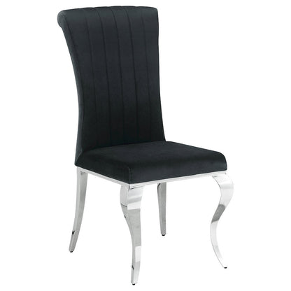 Glam Velvet Chrome Side Chairs (Set of 4)