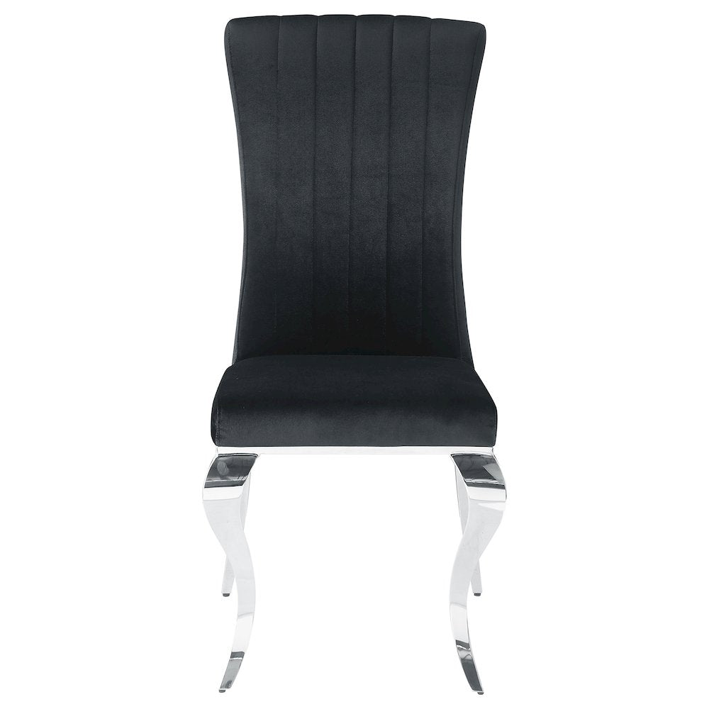 Glam Velvet Chrome Side Chairs (Set of 4)