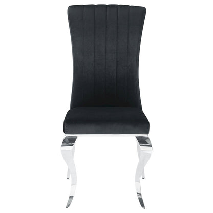 Glam Velvet Chrome Side Chairs (Set of 4)