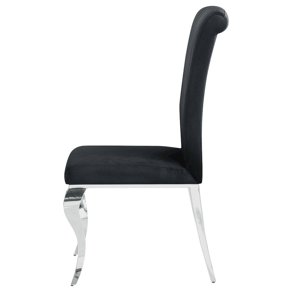 Glam Velvet Chrome Side Chairs (Set of 4)