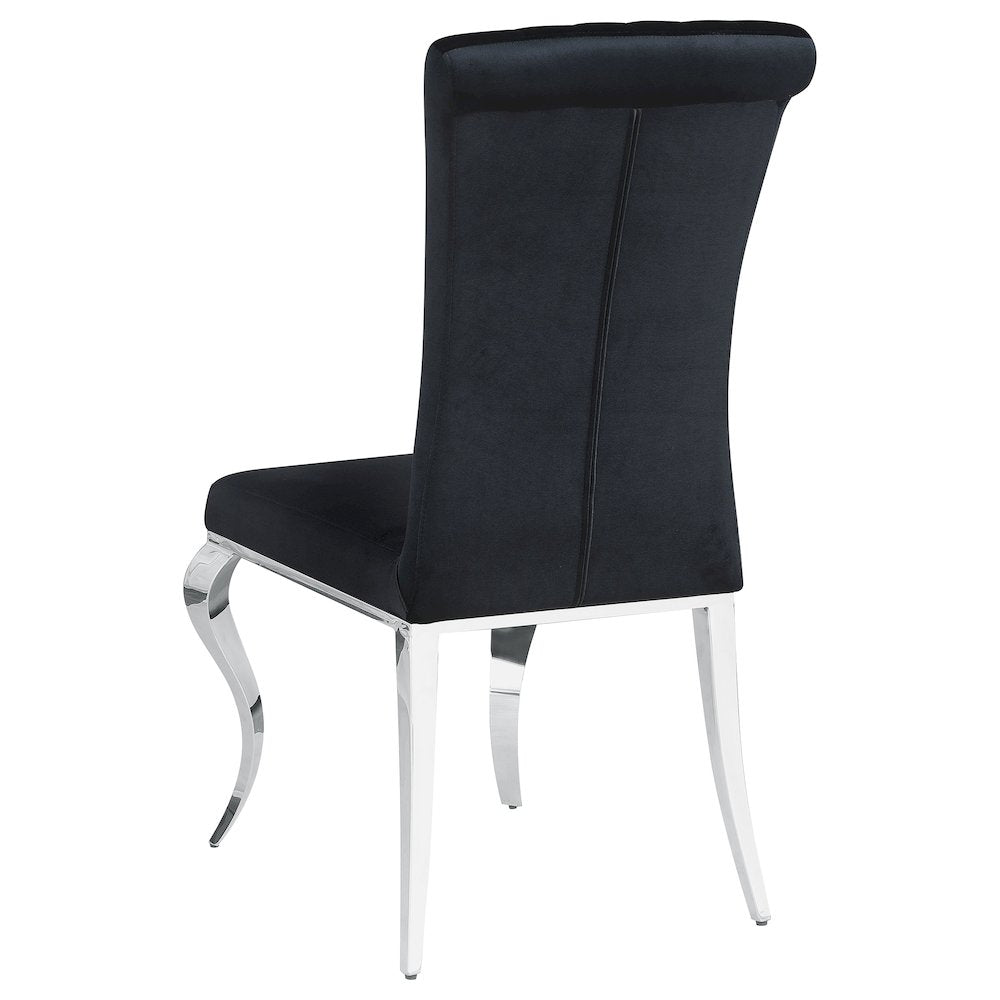 Glam Velvet Chrome Side Chairs (Set of 4)