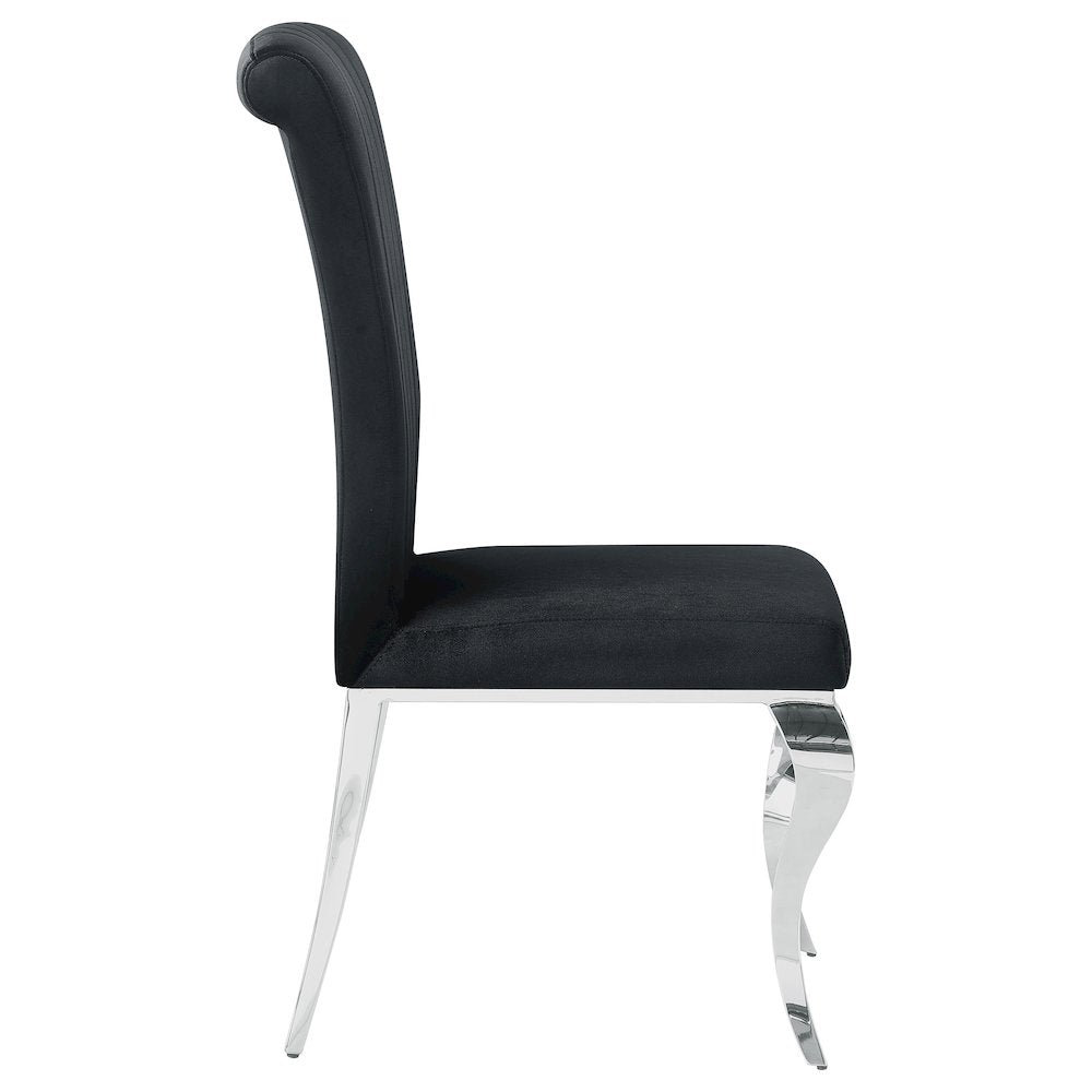 Glam Velvet Chrome Side Chairs (Set of 4)