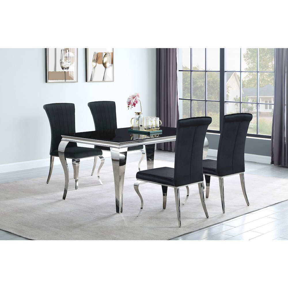 Glam Velvet Chrome Side Chairs (Set of 4)