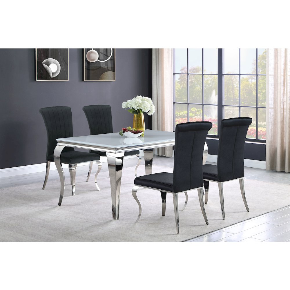Glam Velvet Chrome Side Chairs (Set of 4)
