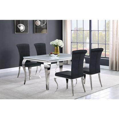 Glam Velvet Chrome Side Chairs (Set of 4)