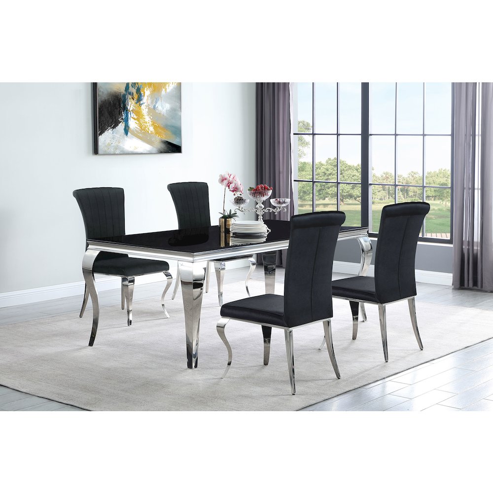 Glam Velvet Chrome Side Chairs (Set of 4)