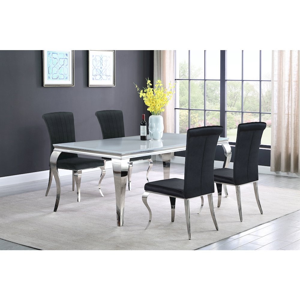 Glam Velvet Chrome Side Chairs (Set of 4)