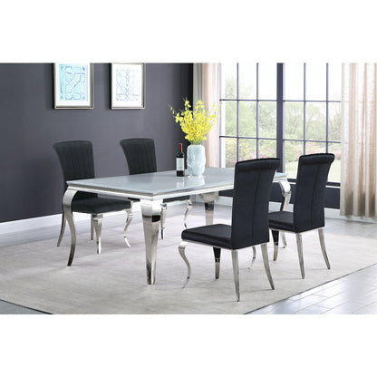 Glam Velvet Chrome Side Chairs (Set of 4)