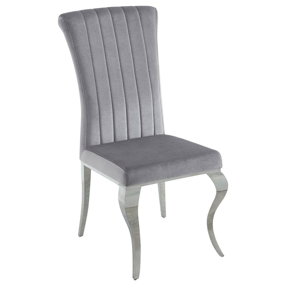 Glam Velvet Chrome Side Chairs (Set of 4)