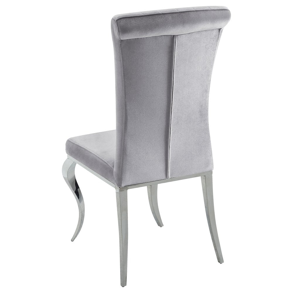 Glam Velvet Chrome Side Chairs (Set of 4)