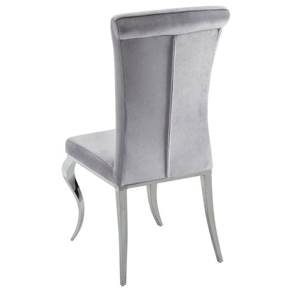 Glam Velvet Chrome Side Chairs (Set of 4)
