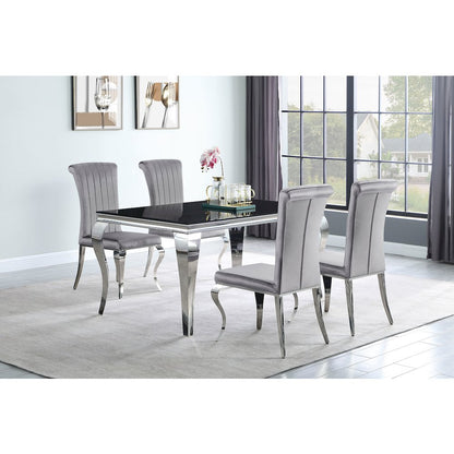 Glam Velvet Chrome Side Chairs (Set of 4)