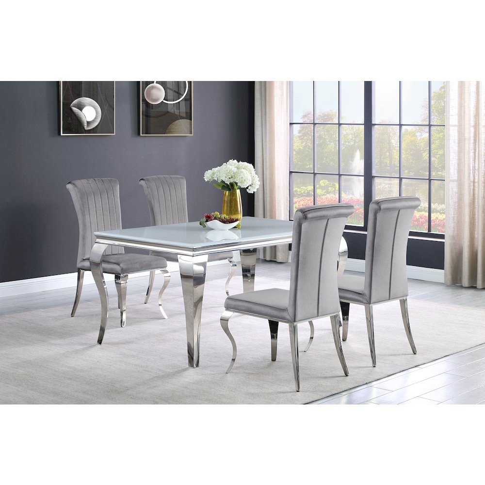 Glam Velvet Chrome Side Chairs (Set of 4)