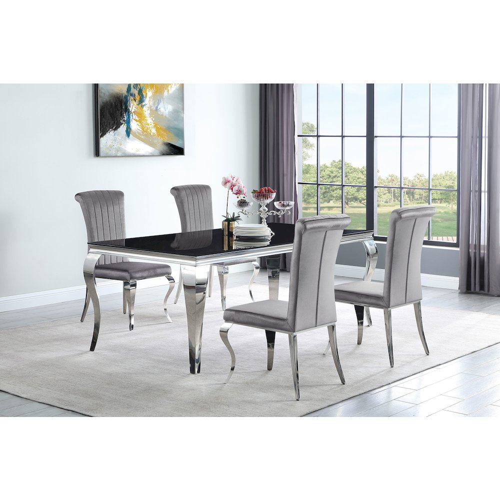 Glam Velvet Chrome Side Chairs (Set of 4)