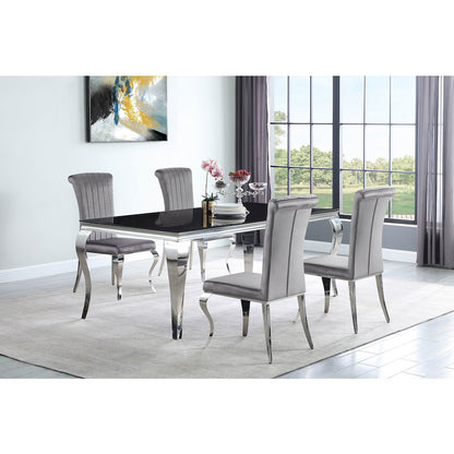 Glam Velvet Chrome Side Chairs (Set of 4)