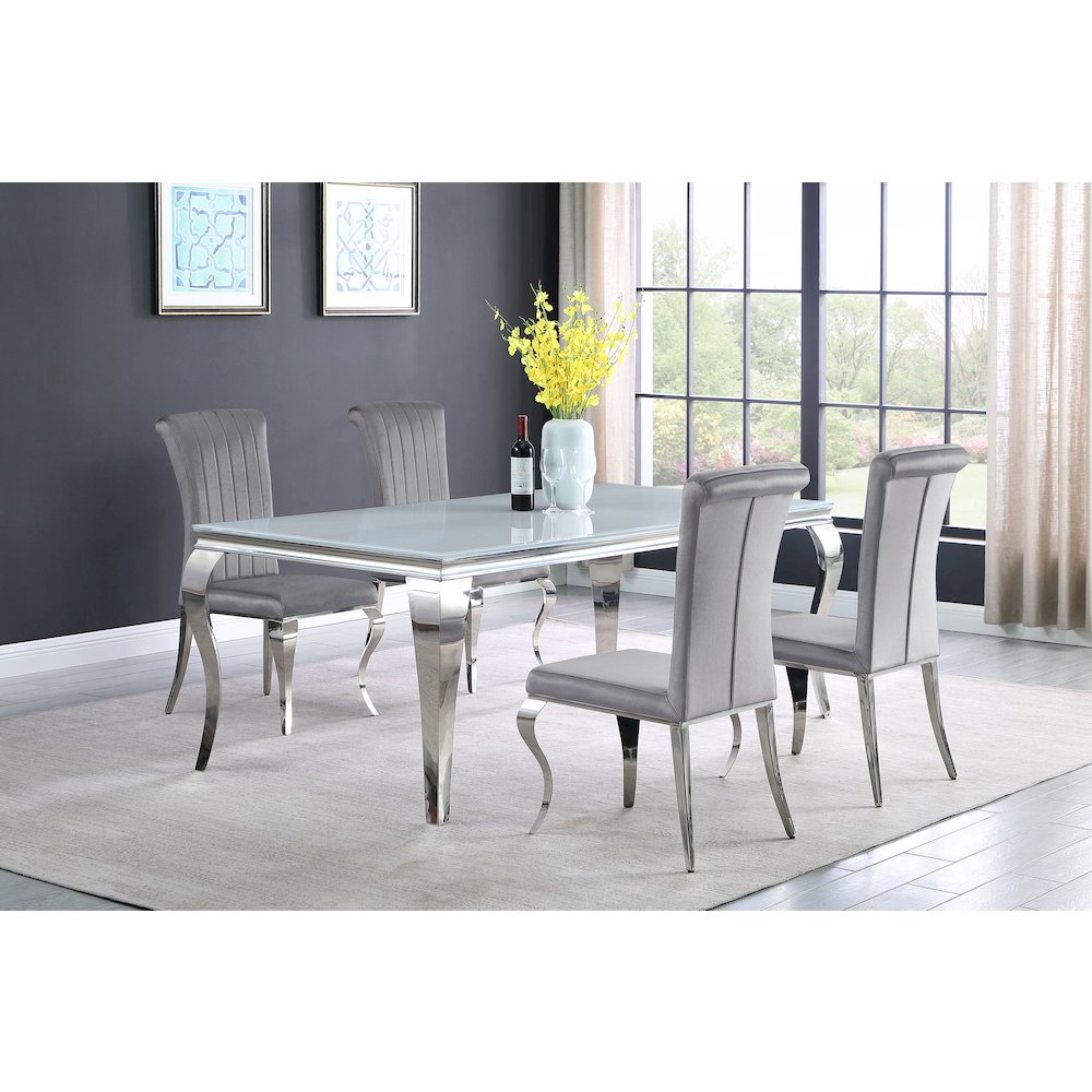 Glam Velvet Chrome Side Chairs (Set of 4)